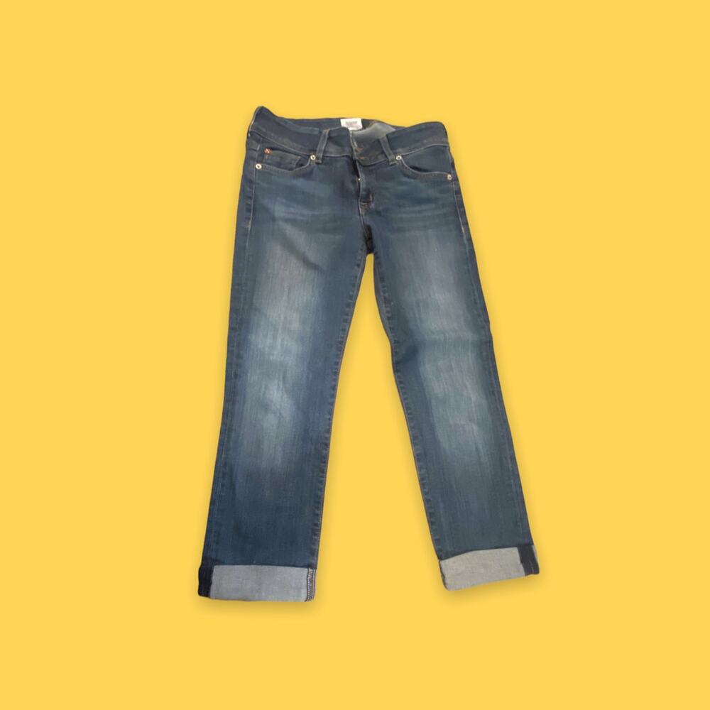 Hudson Ginny Crop Straight Leg Cuff 24" Shade A Med Wash jeans Made in US 27